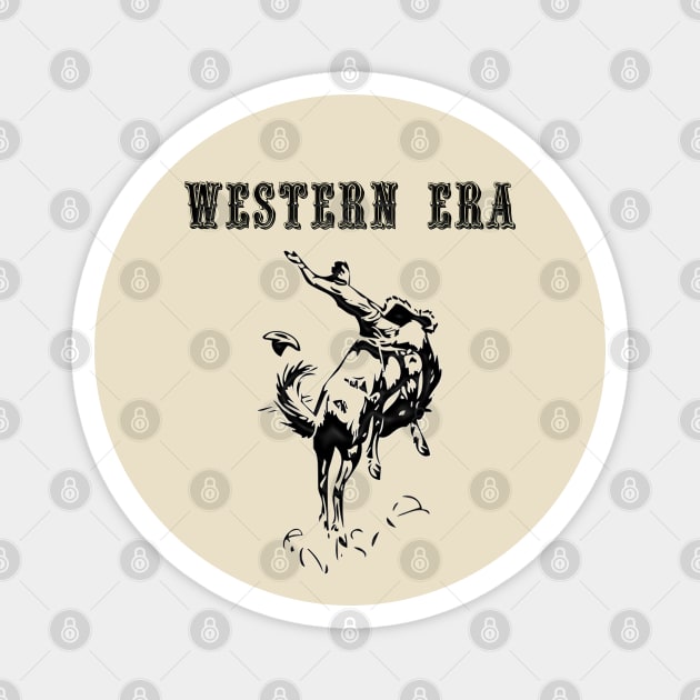 Western Era - Cowboy on Horseback 13 Magnet by The Black Panther